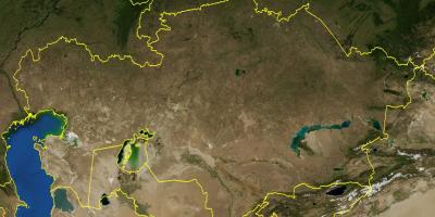 Mapa topográfico do Cazaquistão