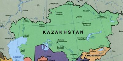 Mapa de almaty, no Cazaquistão