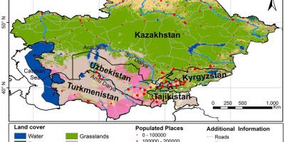 Mapa do Cazaquistão clima