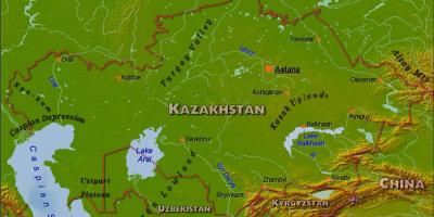 Mapa do Cazaquistão física