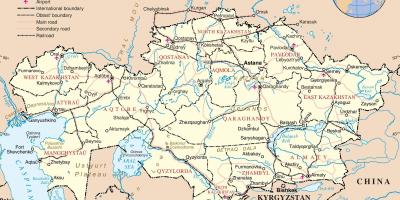 Mapa político do Cazaquistão
