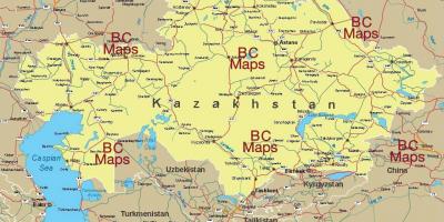 Cazaquistão cidades mapa