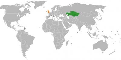 Cazaquistão localização no mapa